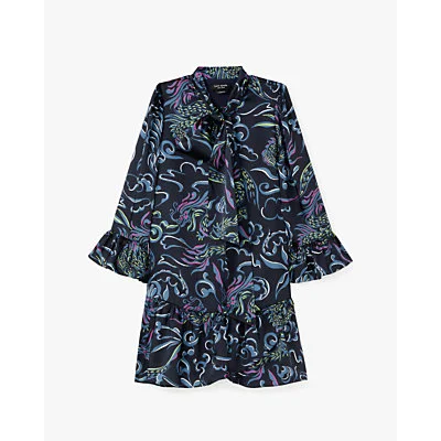 Lunar New Year Dragons Tie-neck Dress