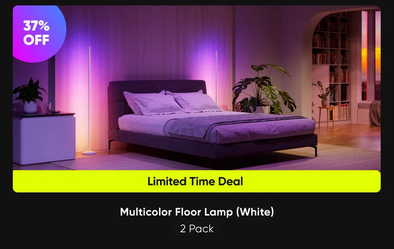 Multicolor Floor Lamp (White) 2 Pack