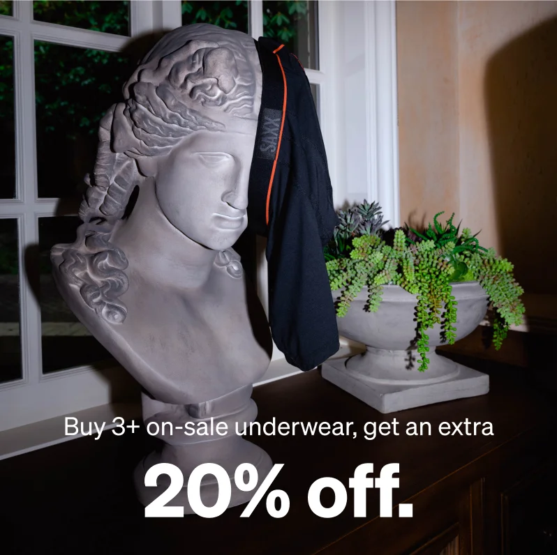 Buy 3+ on-sale underwear, get an extra 20% off.