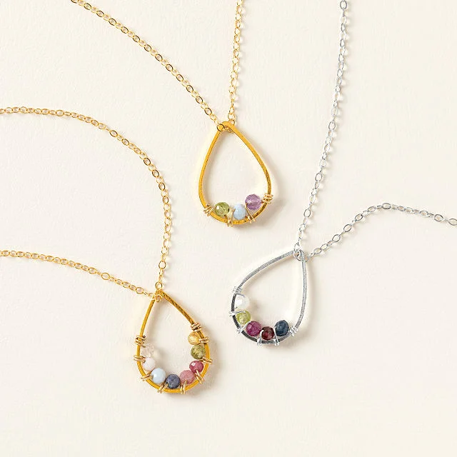Custom Birthstone Cluster Necklace