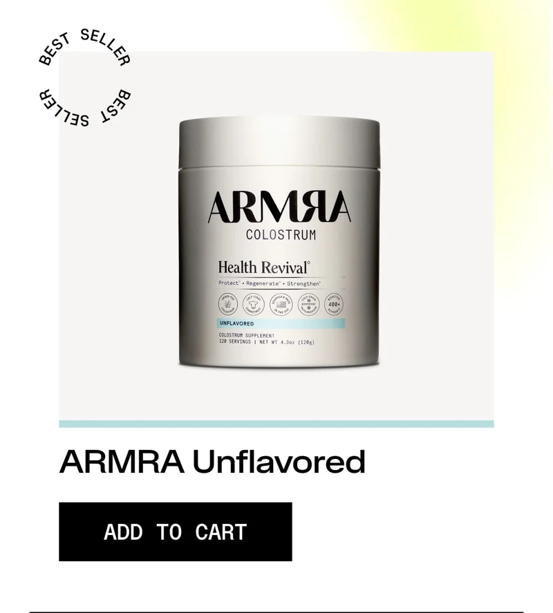 BEST SELLER ARMRA COLOSTRUM Health Revival UNFLAVORED ARMRA Unflavored ADD TO CART