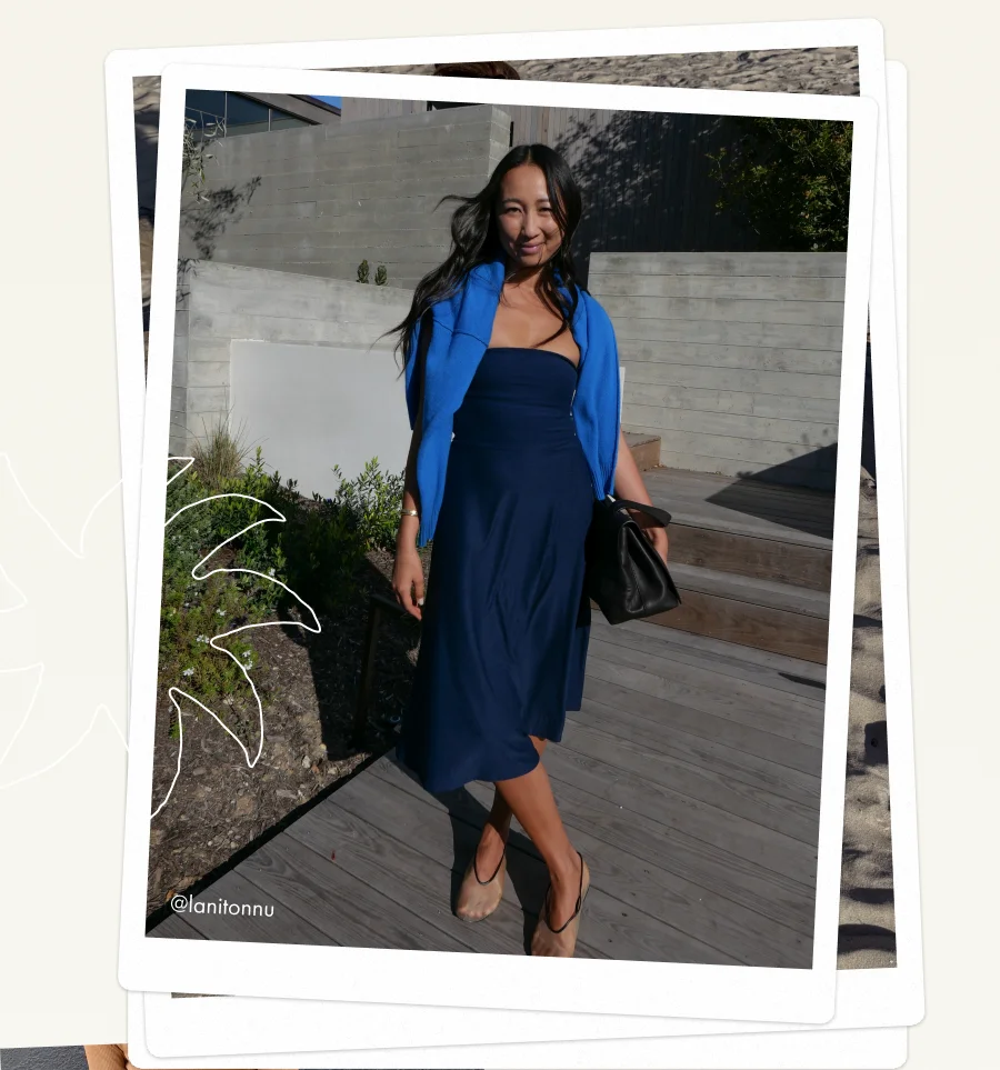 Featherweight Strapless Dress in Nocturnal Navy