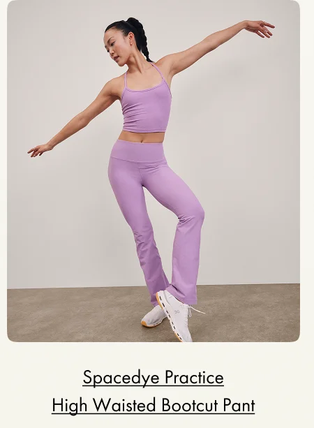 Spacedye Practice High Waisted Bootcut Pant in Lilac Petal Heather