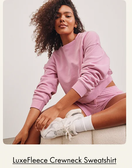LuxeFleece Crewneck Sweatshirt in Pink Haze