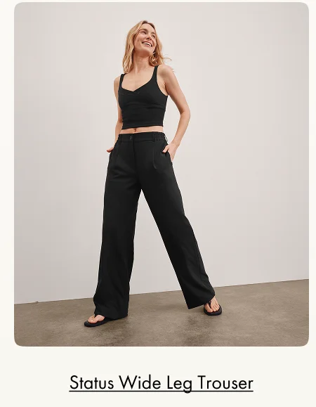 Status Wide Leg Trouser in Black