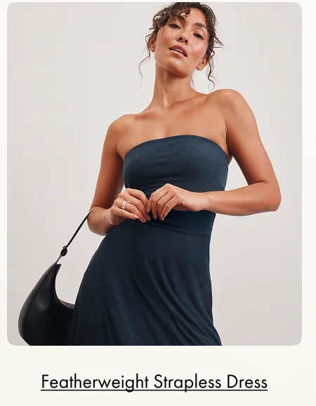 Featherweight Strapless Dress in Nocturnal Navy