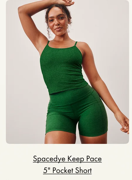 Spacedye Keep Pace 5" Pocket Short in Summer Thyme Green Heather