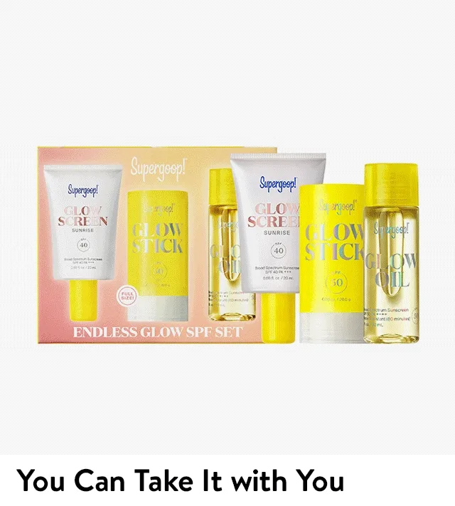 Supergoop! sunscreen sampler; Le Labo fragrance sampler; L'Occitane hand cream trio.