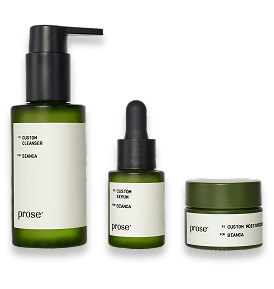 Prose Skincare Starter Set bottles lined up