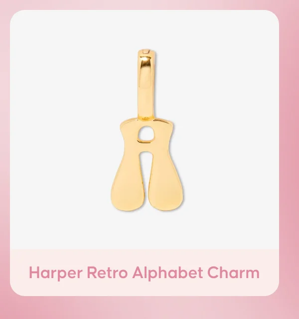 Harper Retro Alphabet Charm