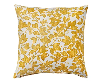 yellow foral cushion cover