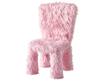 pink fuzzy child chair cover