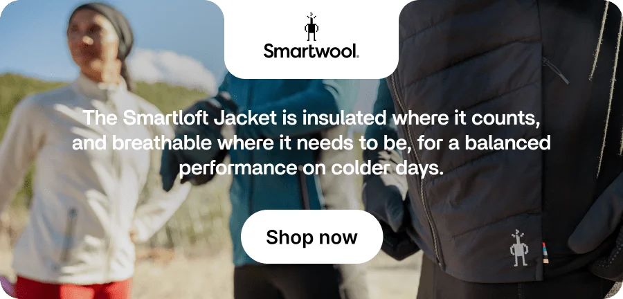 Smartwool: The Smartloft Jacket is insulated where it counts, and breathable where it needs to be, for a balanced performance on colder days.