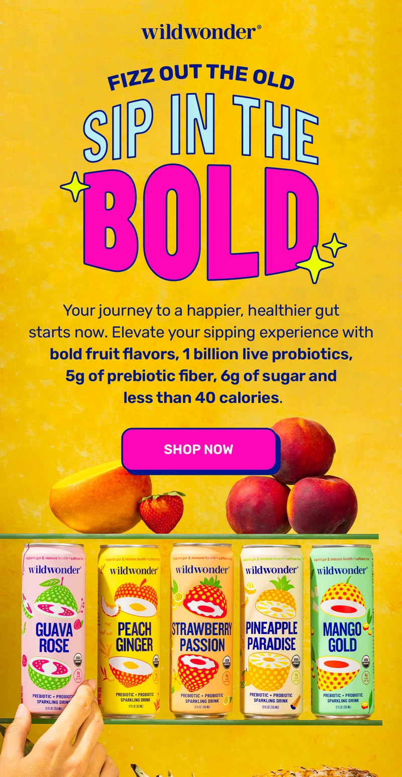 Show your gut some love and put delicious sparkling drinks on repeat. Sign up for a wildwonder subscription to enjoy exclusive discounts and perks.