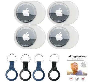 Apple AirTags 4-Pack w/ Keychains and Voucher