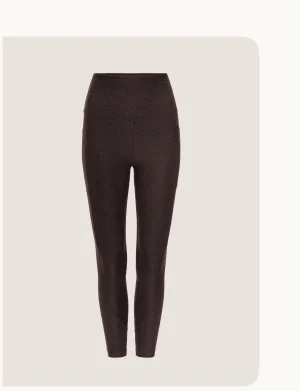 Spacedye Caught In The Midi High Waisted Legging in Dark Chocolate Heather