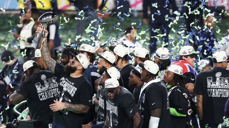 Image may contain: Brice Butler, Chris Harris Jr., Vadal Alexander, The One Man Gang, Celebrating, Person, and Clothing