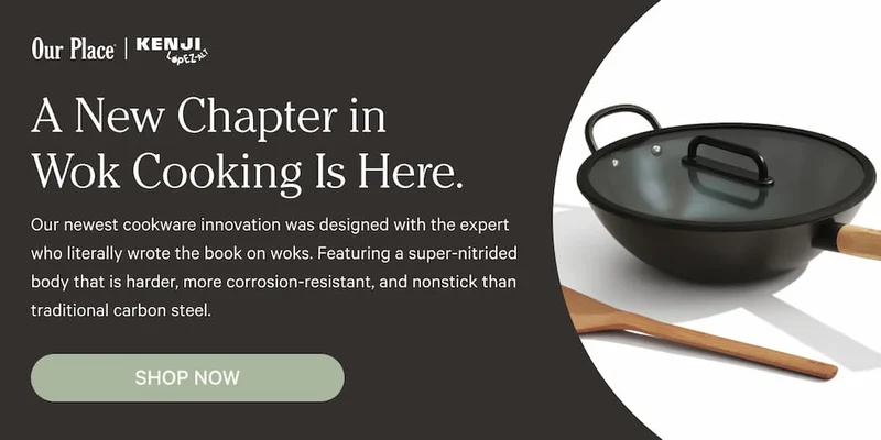 A New Chapter in Wok Cooking is here - Our newest cookware innovation was designed with the expert who literally wrote the book on woks. Featuring a super-nitrided body that is harder, more corrosion-resistant, and nonstick than traditional carbon steel. - Shop Now