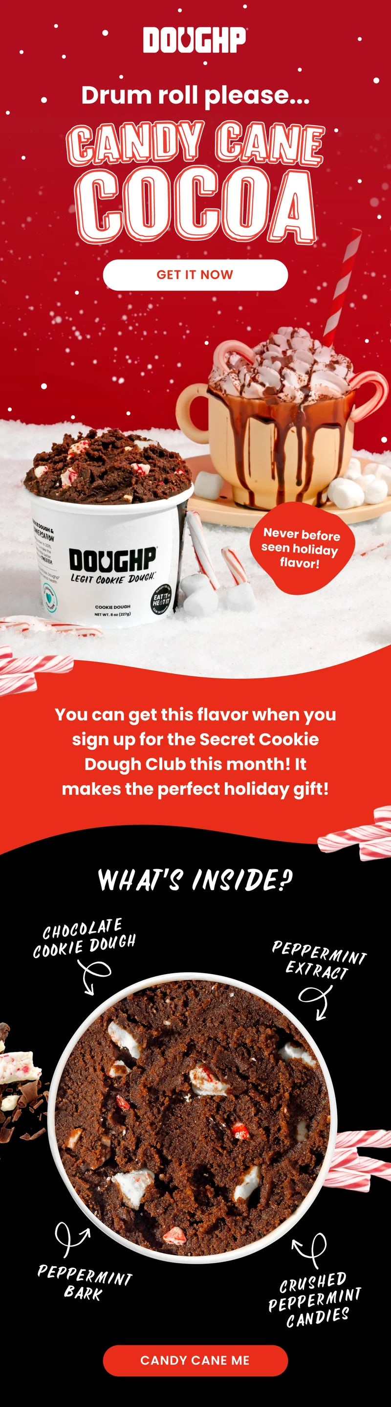 holiday flavors of edible cookie dough