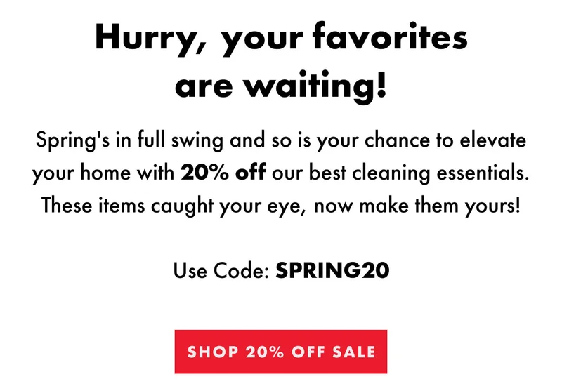 Hurry, your favorites are waiting! | Shop 20% Off Sale