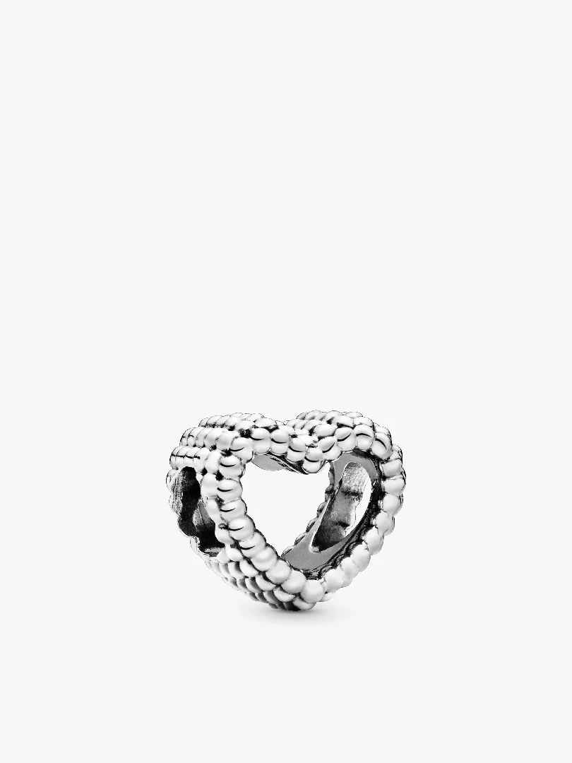 Beaded Open Heart Charm