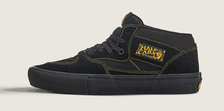 Black Mustard Yellow Skate Half Cab Shoe