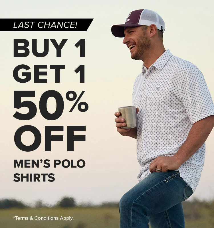 BUY 1, GET 1 50% OFF MEN'S POLO SHIRTS | SHOP NOW