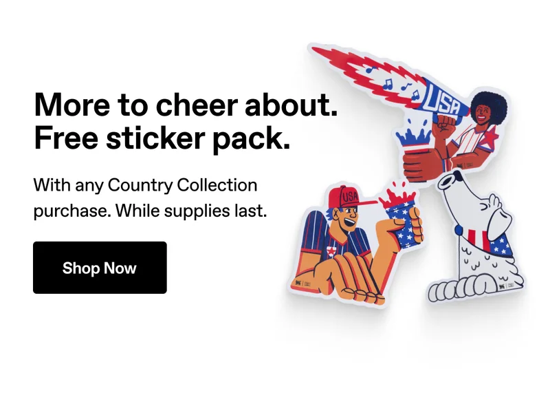 More to cheer about. Free sticker pack. While supplies last. Shop Now.