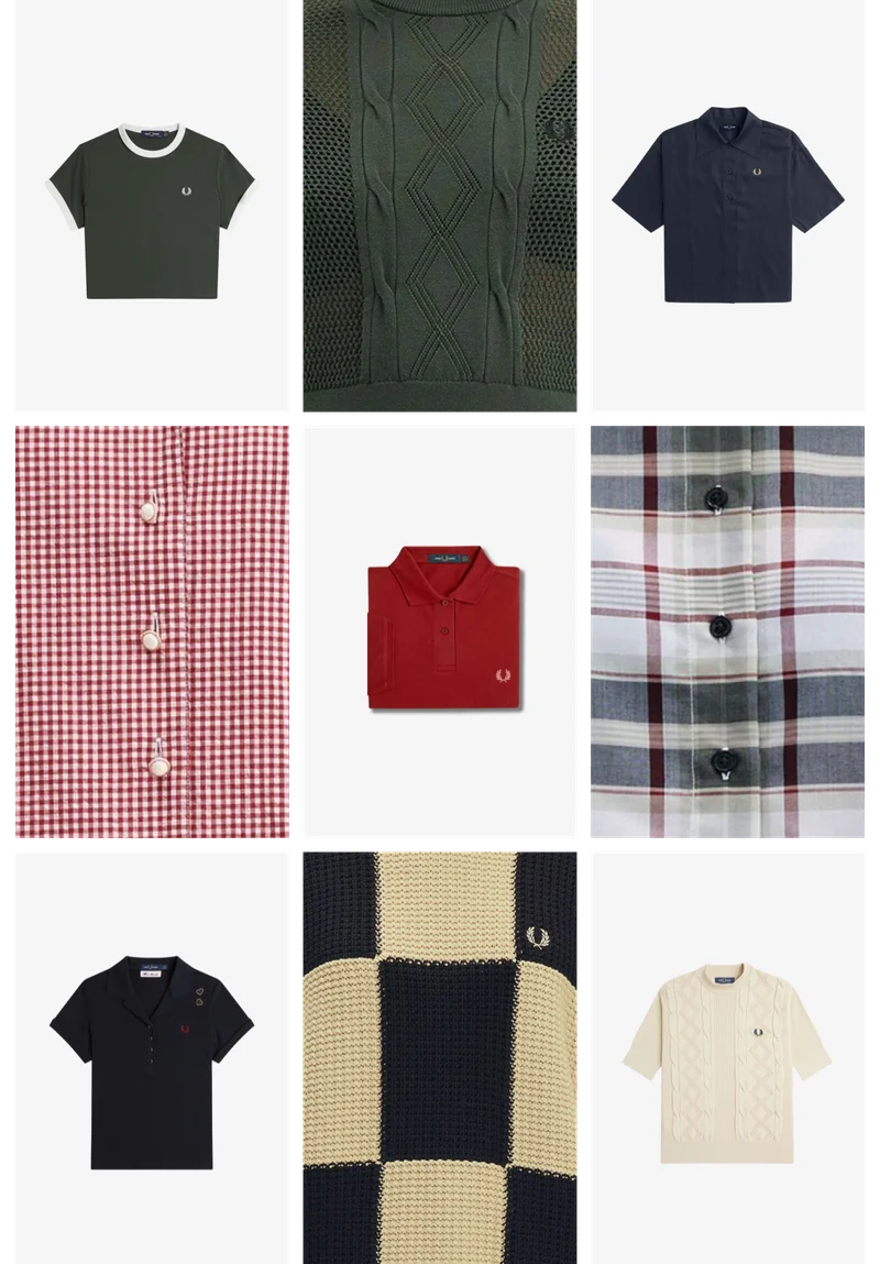 A selection of Fred Perry Womenswear