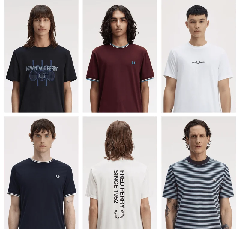 A selection of Fred Perry T-Shirts