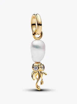Treated Freshwater Cultured Baroque Pearl Squid Dangle Charm