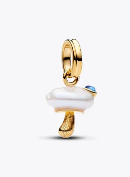 Treated Freshwater Cultured Baroque Pearl Mushroom Dangle Charm