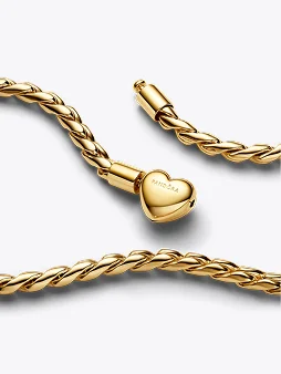 Heart Clasp Faceted Snake Chain Bracelet
