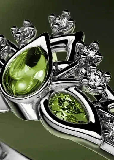 Stacked rings, featuring Disney x Pandora's Tiana ring