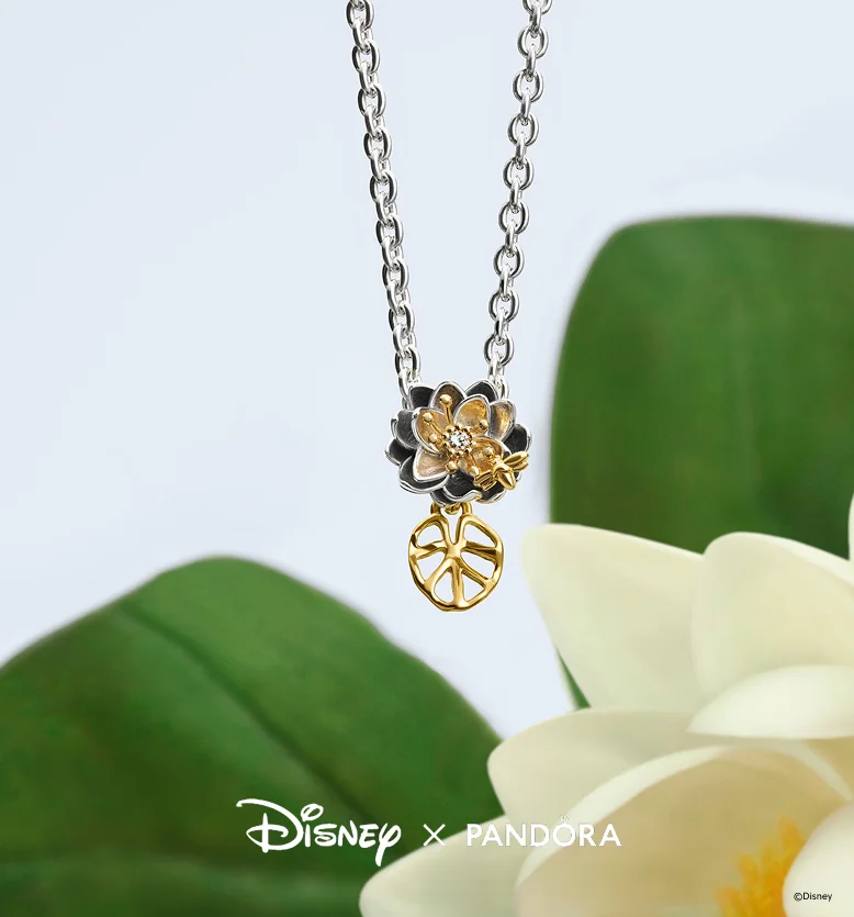 Disney x Pandora lotus flower charm inspired by Disney's Tiana