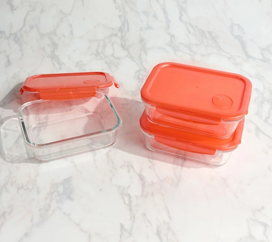 LocknLock Set of 3 Rectangle Glass Storage Set w/ Vented Lids
