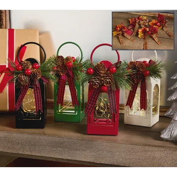 Set of (4) 6" Fairy Light Lanterns with 8 Toppers by Valerie
