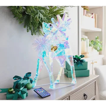Kringle Express 18" In/Outdoor RGB Holographic Reindeer with Remote