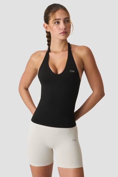 Image of Define Seamless Halter Neck Tank Black