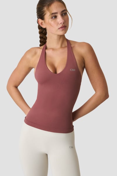 Image of Define Seamless Halter Neck Tank Calm Red