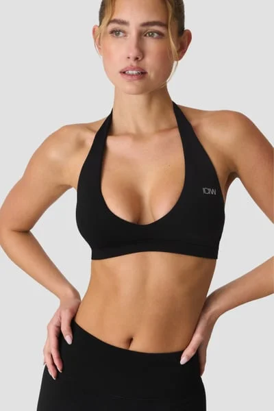 Image of Define Seamless Halter Sports Bra Black