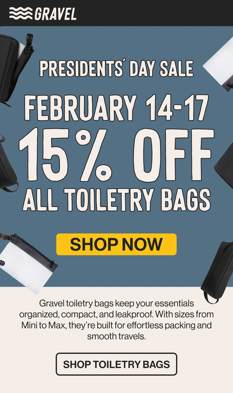 15% off all bags