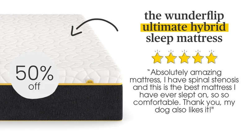 up to 50% off mattresses