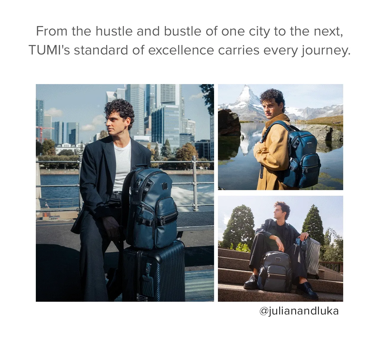From the hustle and bustle of one city to the next, TUMI's standard of excellence carries every journey.