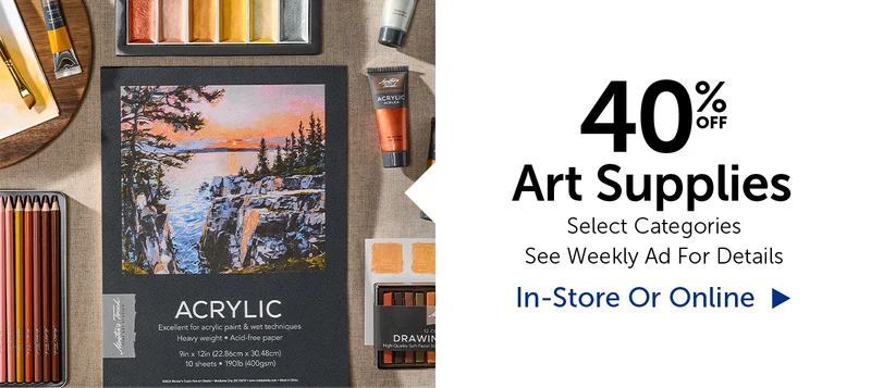 40% Off Art Supplies - Select Categories