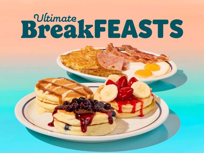 The Pancake Flight BreakFEAST is pictured against a gradient background with the text Ultimate BreakFEASTS