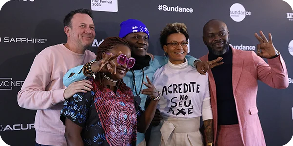 The 'Mami Wata' film team on a press line at the 2023 Festival.