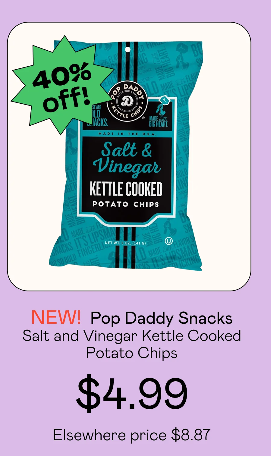 Salt and Vinegar Kettle Cooked Potato Chips
