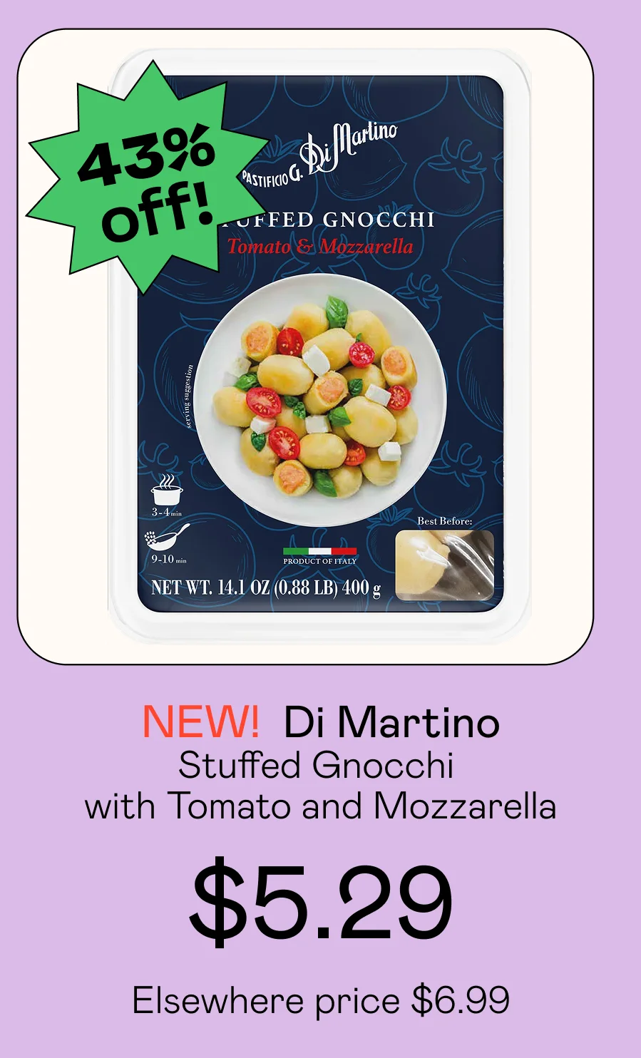 Stuffed Gnocchi with Tomato and Mozzarella