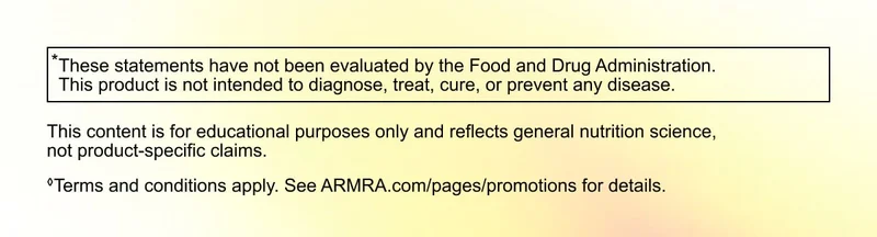 Legal disclaimer text stating that statements have not been evaluated by the FDA and that the product is not intended to diagnose, treat, cure, or prevent disease, with additional educational and promotional terms noted.